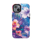 Aloha Wai Personalized MagSafe iPhone Case Detail View - Hawaiian Aloha Tropical Floral Design Close Up - The Local Banyan