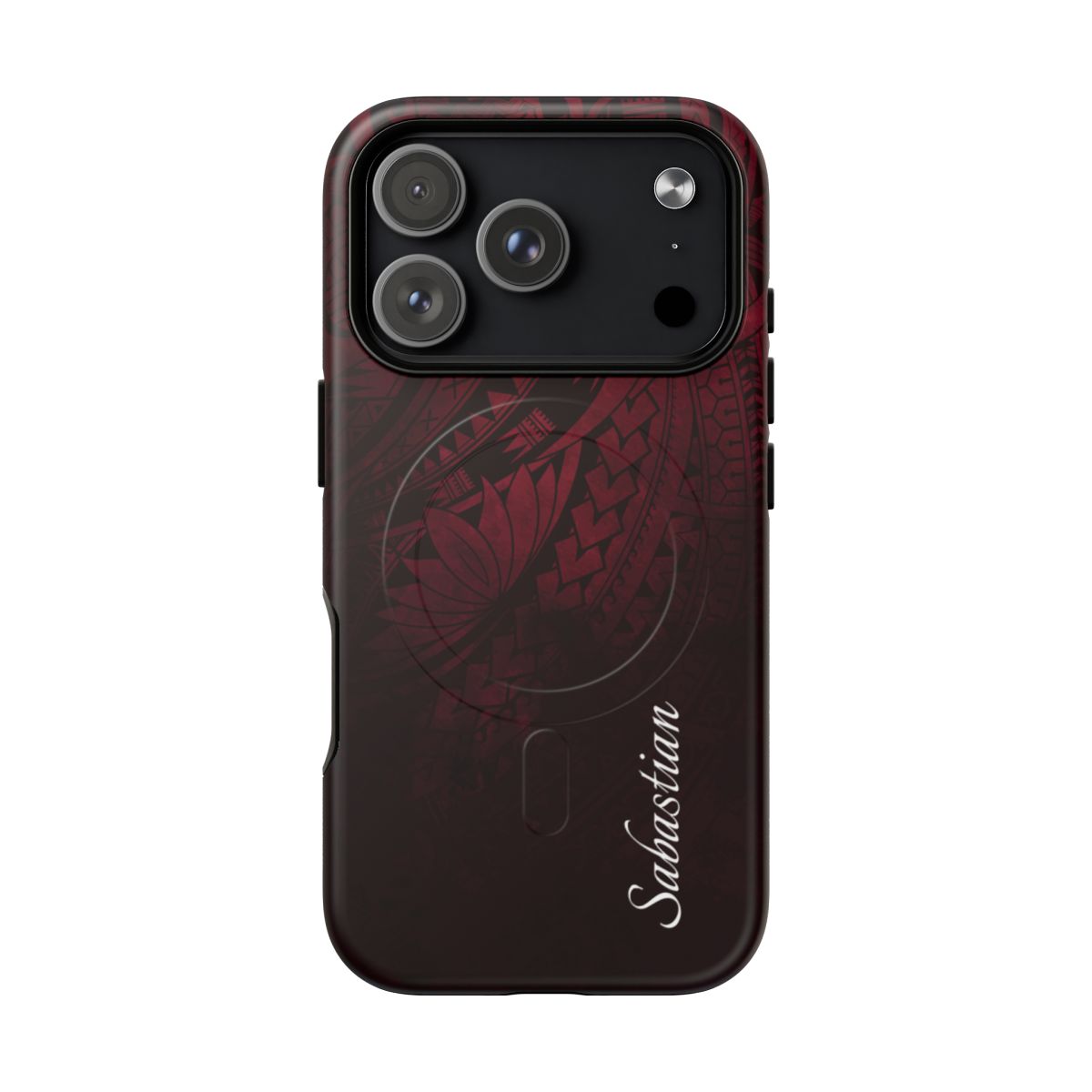 Eternal Ember Personalized MagSafe iPhone Case iPhone 17 Pro Matte - Hawaiian Red Tribal Polynesian Design - The Local Banyan