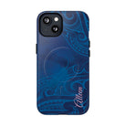Woman holding Kai Legacy Personalized MagSafe iPhone Case - Hawaiian Ocean Blue Polynesian Tribal Design - The Local Banyan