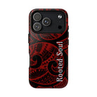 Island Tribal Personalized MagSafe iPhone Case Detail View - Hawaiian Crimson Red Polynesian Tribal Design Close Up - The Local Banyan