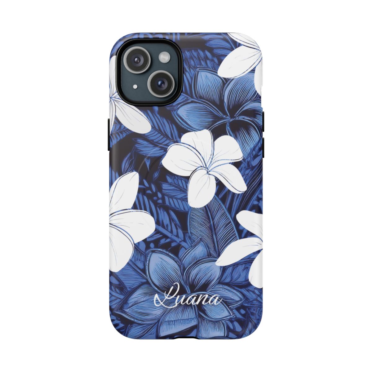 Eternal Blue Plumeria Personalized Magnetic Case for iPhone Phone Case The Local Banyan iPhone 15 Plus Matte