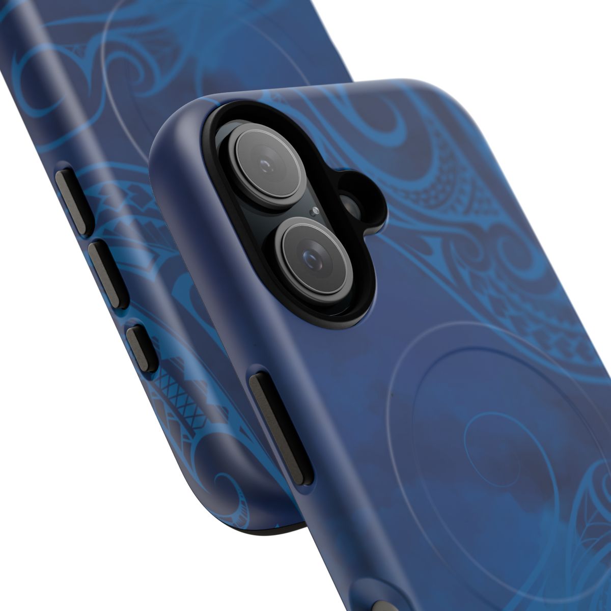 Kai Legacy Personalized MagSafe iPhone Case Detail View - Hawaiian Ocean Blue Polynesian Tribal Design Close Up - The Local Banyan