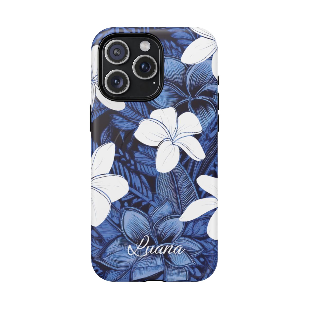 Eternal Blue Plumeria Personalized Magnetic Case for iPhone Phone Case The Local Banyan iPhone 15 Pro Max Matte