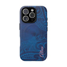 Kai Legacy Personalized MagSafe iPhone Case Detail View - Hawaiian Ocean Blue Polynesian Tribal Design Close Up - The Local Banyan