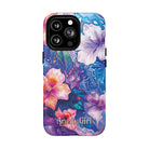 Aloha Wai Personalized MagSafe iPhone Case Detail View - Hawaiian Aloha Tropical Floral Design Close Up - The Local Banyan