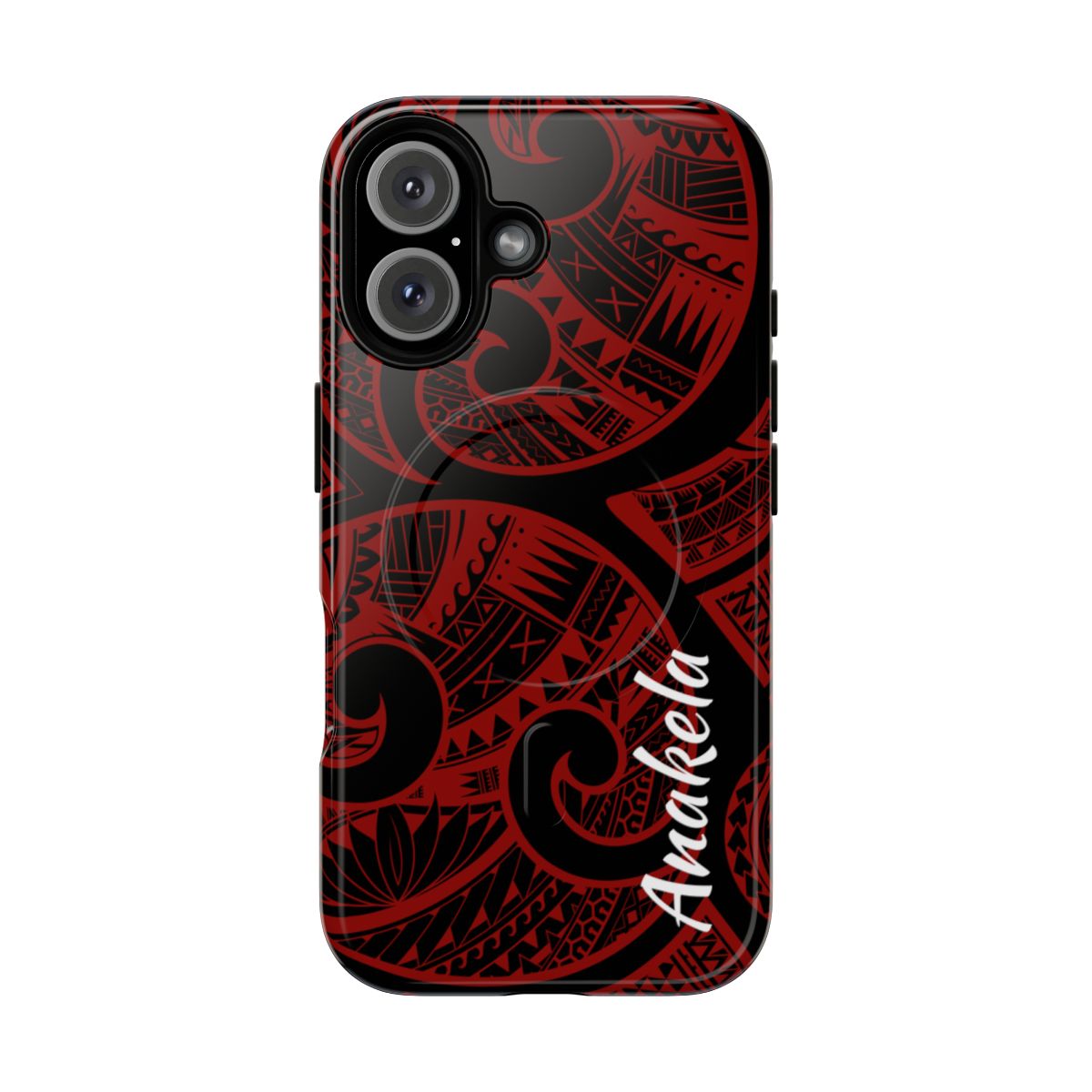 Island Tribal Personalized MagSafe iPhone Case Side View - Dual Layer Drop Protection Hawaiian Phone Case - The Local Banyan