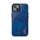 Kai Legacy Personalized MagSafe iPhone Case Detail View - Hawaiian Ocean Blue Polynesian Tribal Design Close Up - The Local Banyan