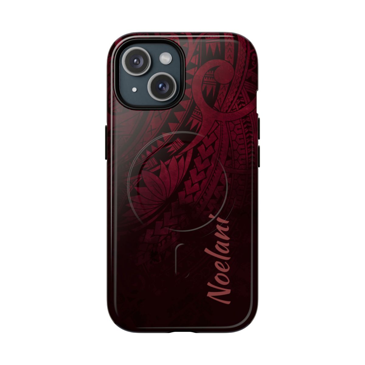 Eternal Ember Personalized MagSafe iPhone Case iPhone 15 Glossy - Hawaiian Red Tribal Polynesian Design - The Local Banyan