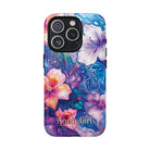 Woman holding Aloha Wai Personalized MagSafe iPhone Case - Hawaiian Aloha Tropical Floral Design - The Local Banyan