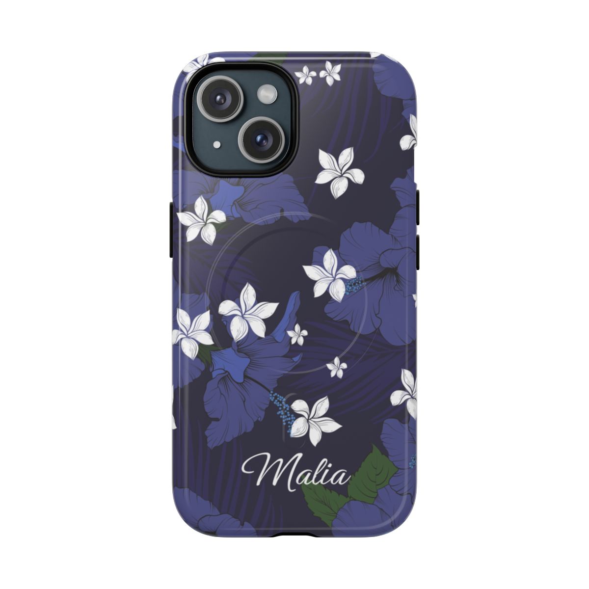 Vintage Blue Personalized Magnetic Case for iPhone Phone Case The Local Banyan iPhone 15 Glossy