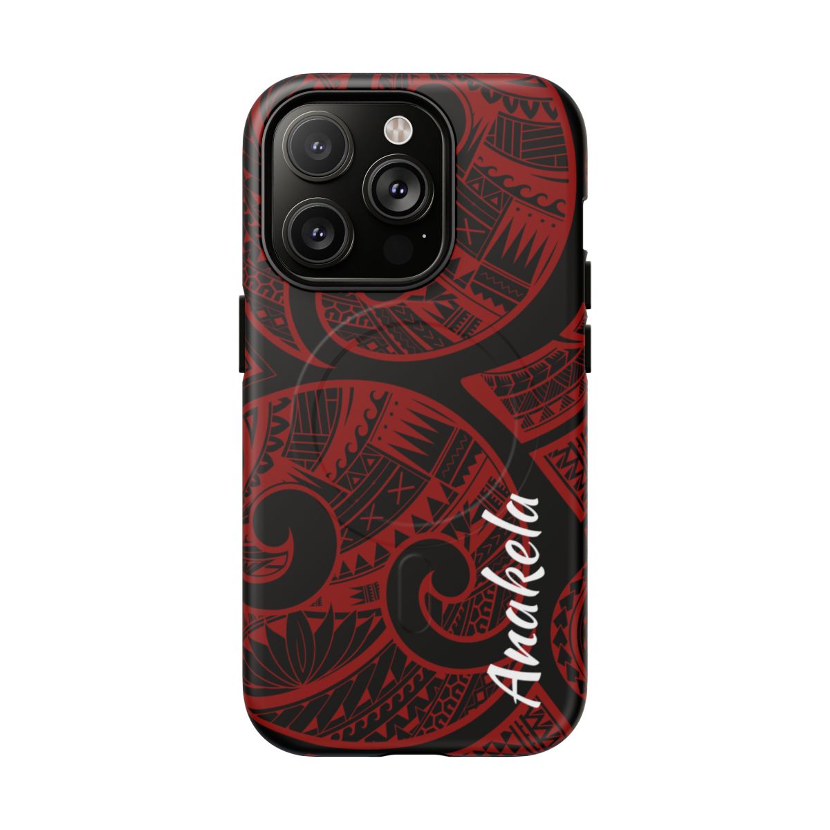 Island Tribal Personalized MagSafe iPhone Case Side View - Dual Layer Drop Protection Hawaiian Phone Case - The Local Banyan
