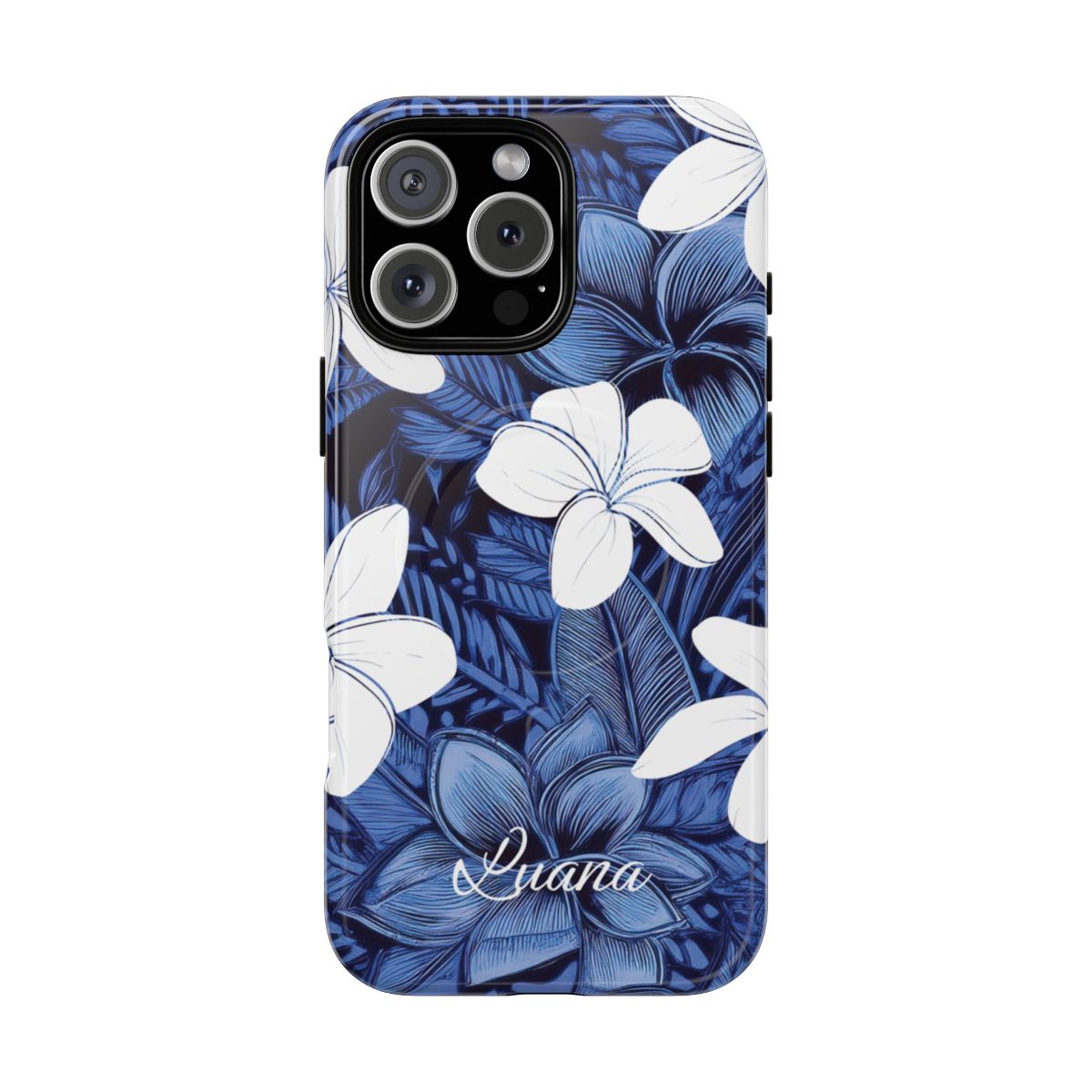 Eternal Blue Plumeria Personalized Magnetic Case for iPhone Phone Case The Local Banyan iPhone 16 Pro Max Glossy