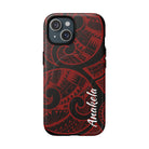 Island Tribal Personalized MagSafe iPhone Case Side View - Dual Layer Drop Protection Hawaiian Phone Case - The Local Banyan