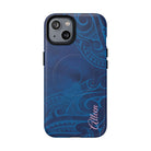 Kai Legacy Personalized MagSafe iPhone Case Detail View - Hawaiian Ocean Blue Polynesian Tribal Design Close Up - The Local Banyan