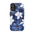 Eternal Blue Plumeria Personalized Magnetic Case for iPhone Phone Case The Local Banyan iPhone 16 Glossy