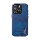 Kai Legacy Personalized MagSafe iPhone Case Detail View - Hawaiian Ocean Blue Polynesian Tribal Design Close Up - The Local Banyan