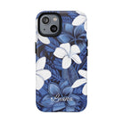 Eternal Blue Plumeria Personalized Magnetic Case for iPhone Phone Case The Local Banyan iPhone 14 Matte