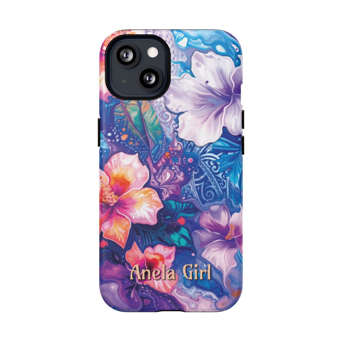 Woman holding Aloha Wai Personalized MagSafe iPhone Case - Hawaiian Aloha Tropical Floral Design - The Local Banyan