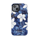 Eternal Blue Plumeria Personalized Magnetic Case for iPhone Phone Case The Local Banyan iPhone 14 Glossy