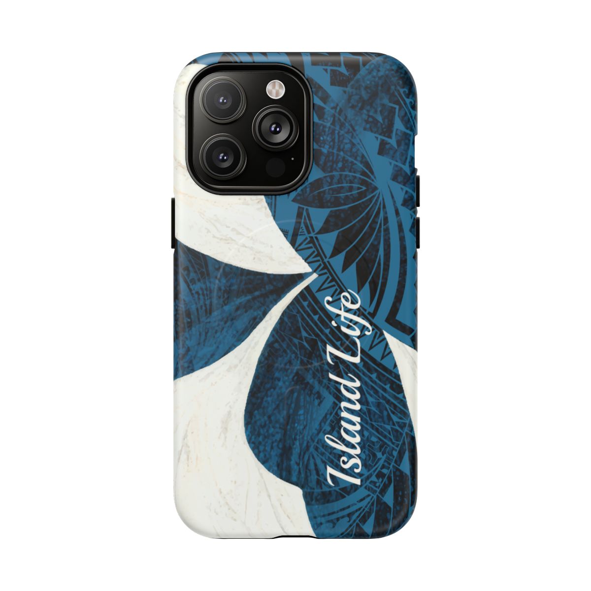 Hana Breeze Personalized MagSafe iPhone Case iPhone 14 Pro Max Matte - Hawaiian Blue Plumeria Polynesian Botanical Design - The Local Banyan