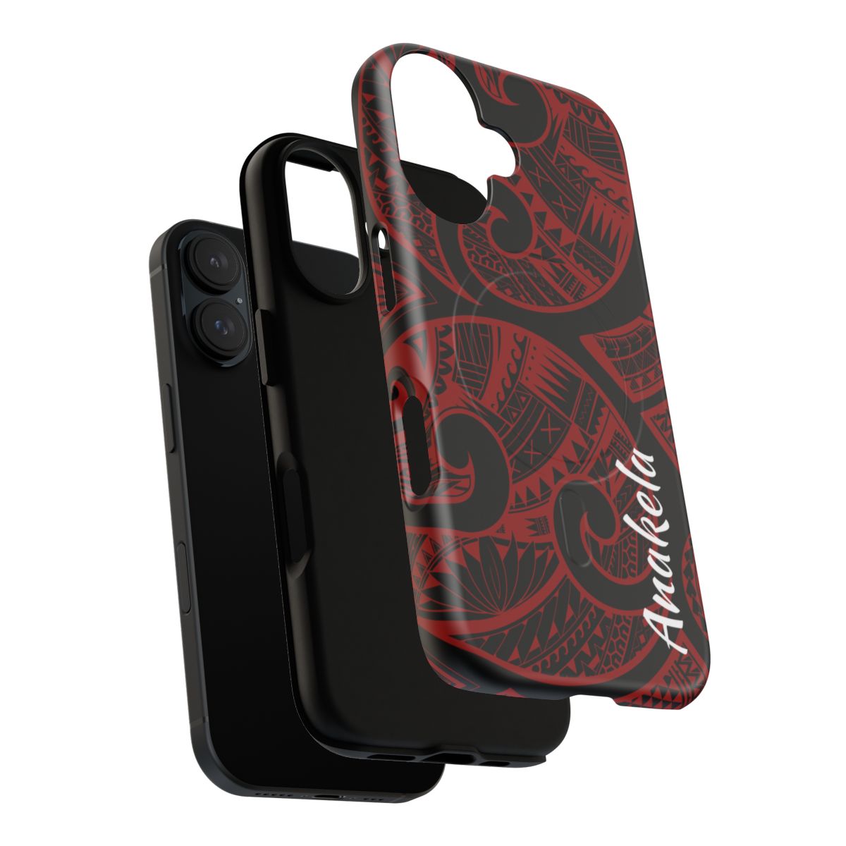Island Tribal Personalized MagSafe iPhone Case Side View - Dual Layer Drop Protection Hawaiian Phone Case - The Local Banyan