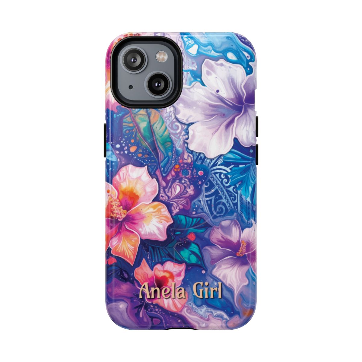 Woman holding Aloha Wai Personalized MagSafe iPhone Case - Hawaiian Aloha Tropical Floral Design - The Local Banyan