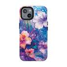 Woman holding Aloha Wai Personalized MagSafe iPhone Case - Hawaiian Aloha Tropical Floral Design - The Local Banyan