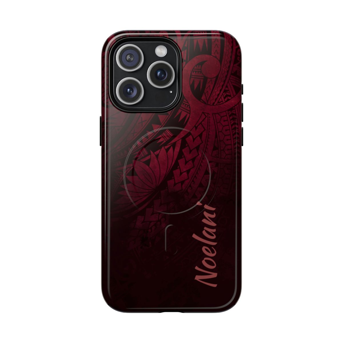 Eternal Ember Personalized MagSafe iPhone Case iPhone 15 Pro Max Glossy - Hawaiian Red Tribal Polynesian Design - The Local Banyan