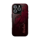Eternal Ember Personalized MagSafe iPhone Case Detail View - Hawaiian Red Tribal Polynesian Design Close Up - The Local Banyan
