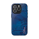 Kai Legacy Personalized MagSafe iPhone Case Detail View - Hawaiian Ocean Blue Polynesian Tribal Design Close Up - The Local Banyan
