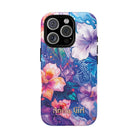 Woman holding Aloha Wai Personalized MagSafe iPhone Case - Hawaiian Aloha Tropical Floral Design - The Local Banyan