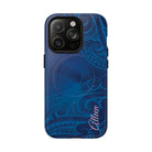 Kai Legacy Personalized MagSafe iPhone Case Detail View - Hawaiian Ocean Blue Polynesian Tribal Design Close Up - The Local Banyan