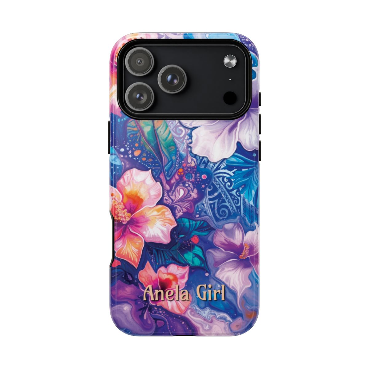Woman holding Aloha Wai Personalized MagSafe iPhone Case - Hawaiian Aloha Tropical Floral Design - The Local Banyan
