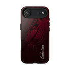Woman holding Eternal Ember Personalized MagSafe iPhone Case - Hawaiian Red Tribal Polynesian Design - The Local Banyan