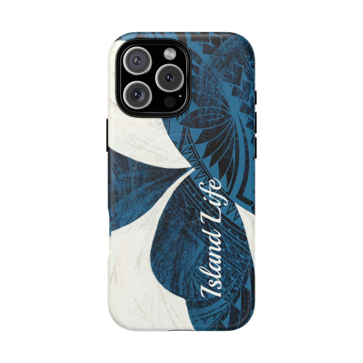Hana Breeze Personalized MagSafe iPhone Case iPhone 16 Pro Max Matte - Hawaiian Blue Plumeria Polynesian Botanical Design - The Local Banyan