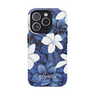 Eternal Blue Plumeria Personalized Magnetic Case for iPhone Phone Case The Local Banyan iPhone 15 Pro Matte