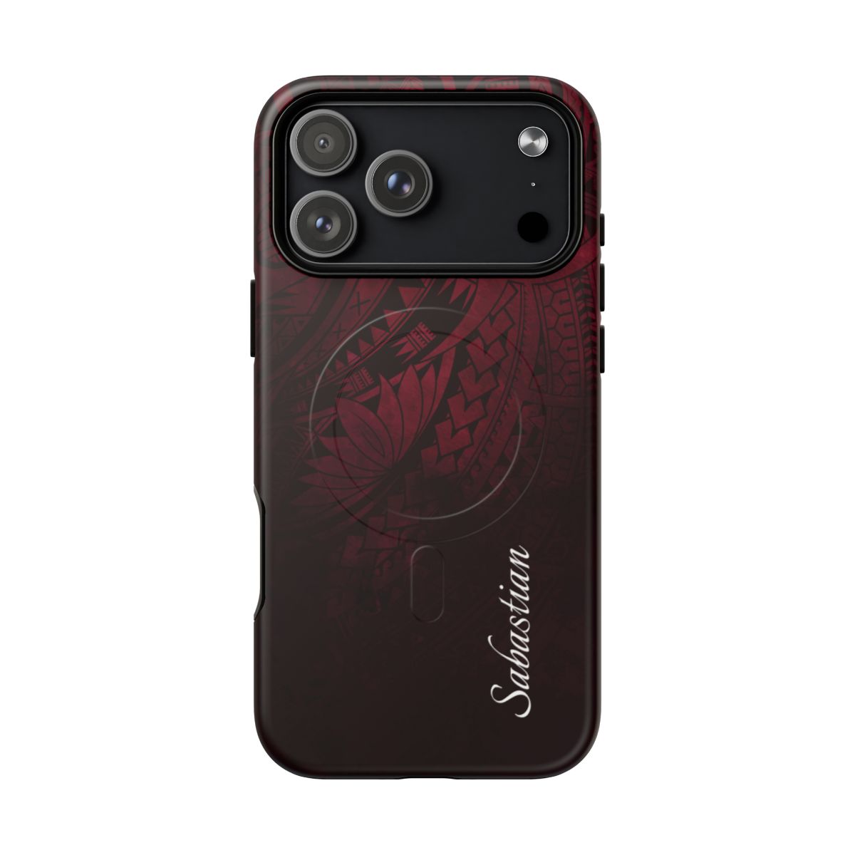 Eternal Ember Personalized MagSafe iPhone Case Side View - Dual Layer Drop Protection Hawaiian Phone Case - The Local Banyan