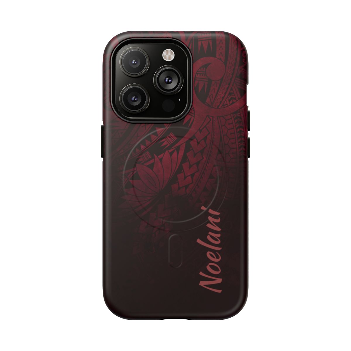 Eternal Ember Personalized MagSafe iPhone Case iPhone 14 Pro Matte - Hawaiian Red Tribal Polynesian Design - The Local Banyan